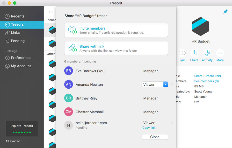 Tresorit Screenshot 1