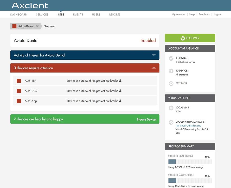 Axcient x360Sync Screenshot 2