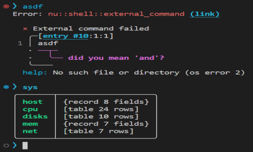 Nushell  Screenshot 1