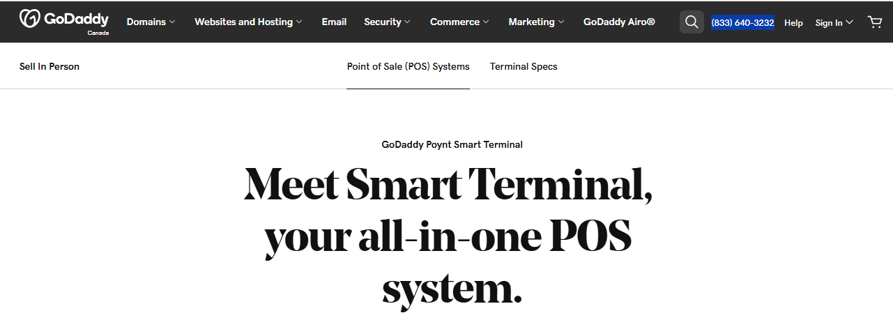 GoDaddy POS Screenshot 1