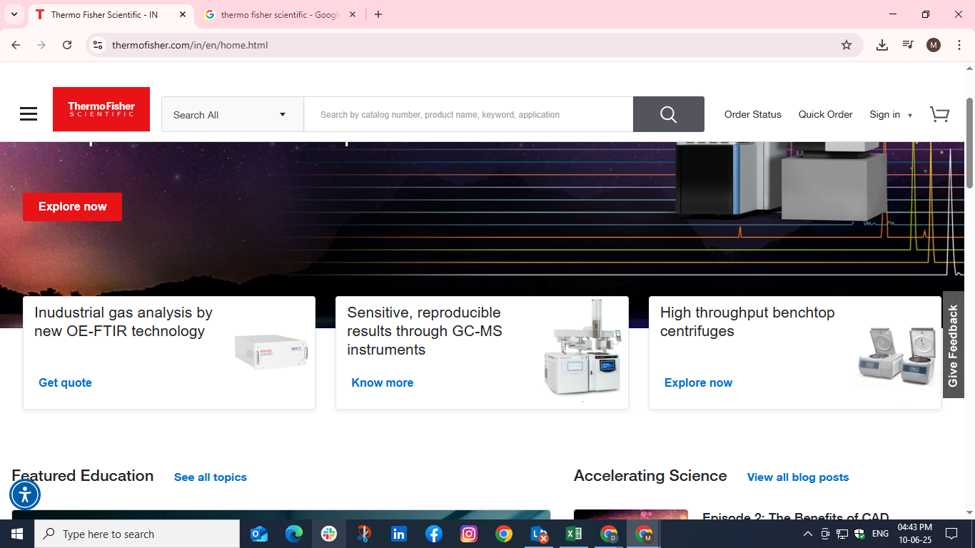 Thermo Fisher Scientific Screenshot 1