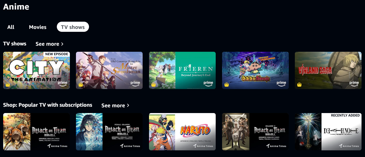 Amazon Anime Screenshot 3