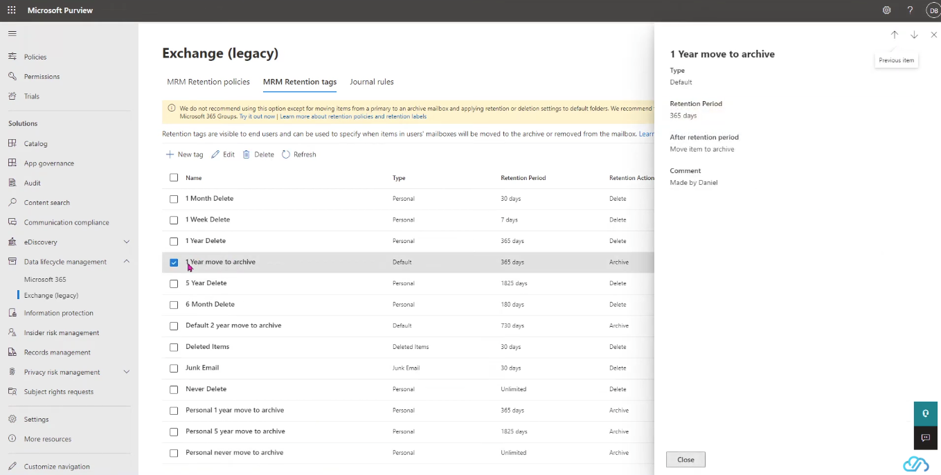 Microsoft Exchange Online Archiving Screenshot 3