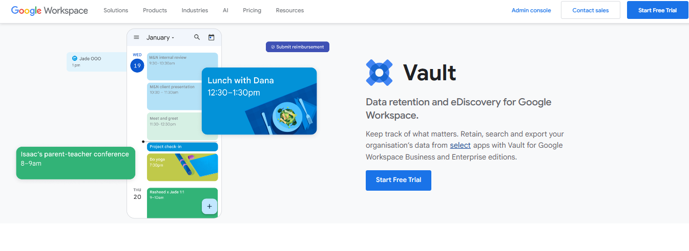 Google Vault Screenshot 1