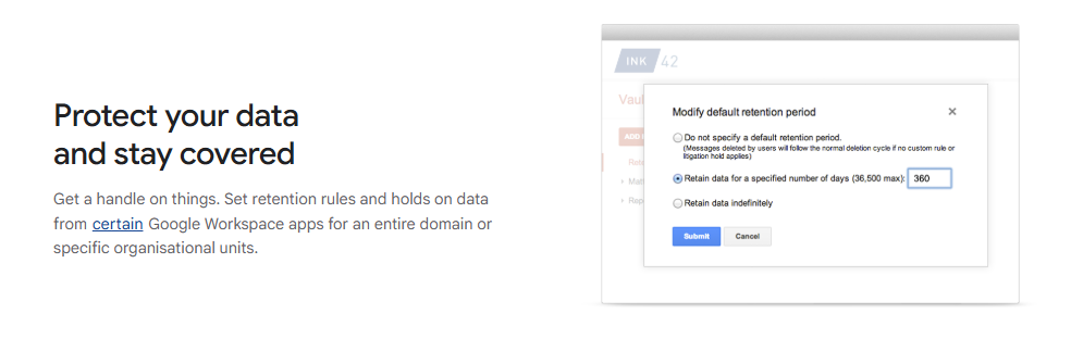 Google Vault Screenshot 2