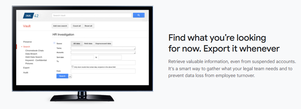 Google Vault Screenshot 3