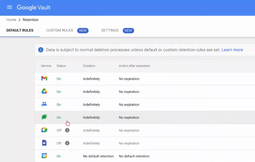 Google Vault Screenshot 5