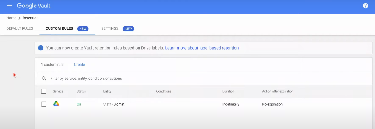 Google Vault Screenshot 8
