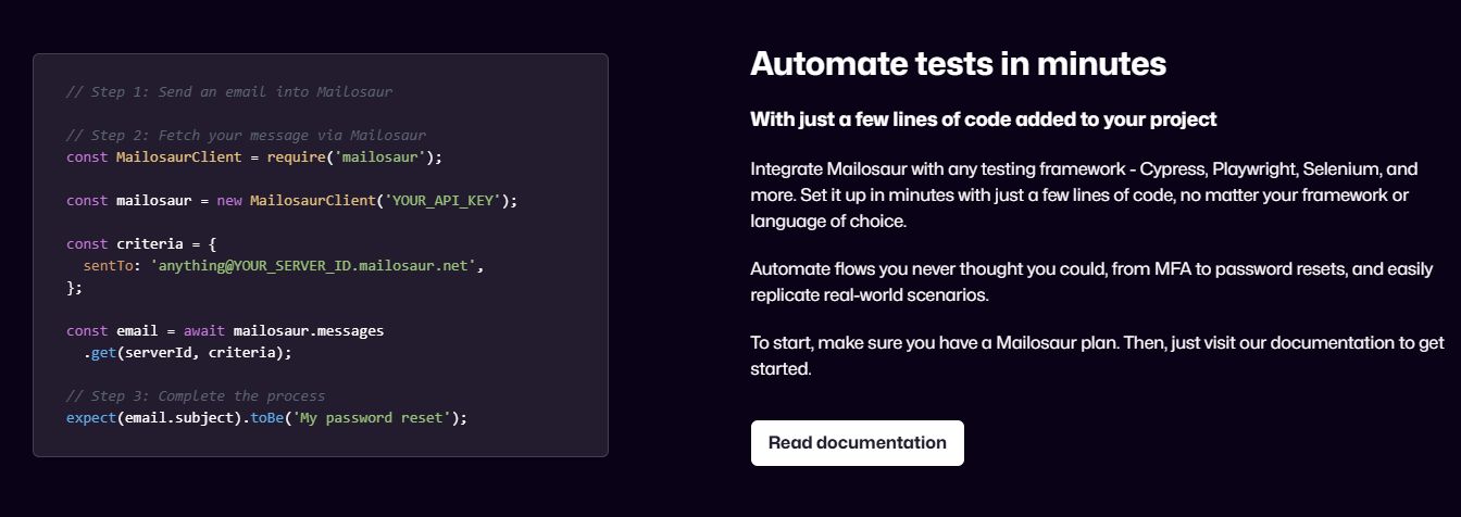 Mailosaur Screenshot 1