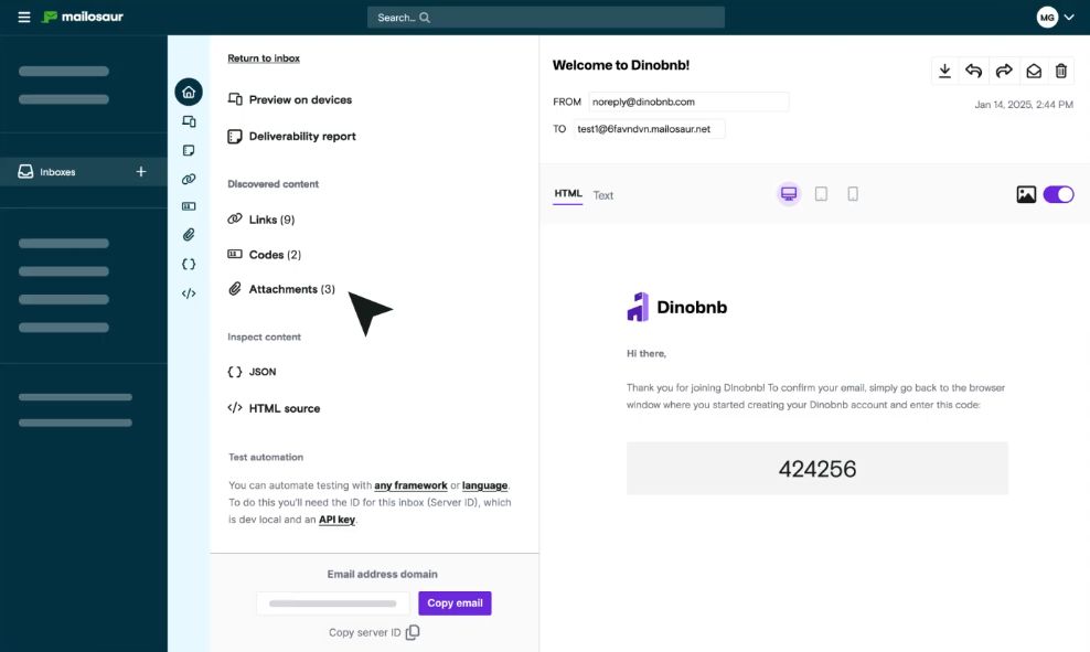 Mailosaur Screenshot 7