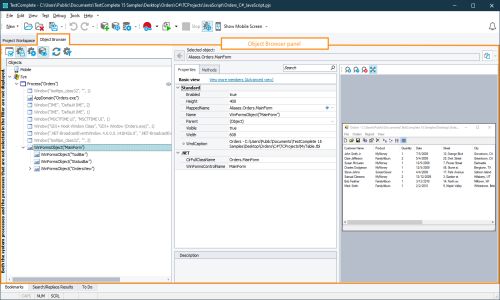 TestComplete Screenshot 2