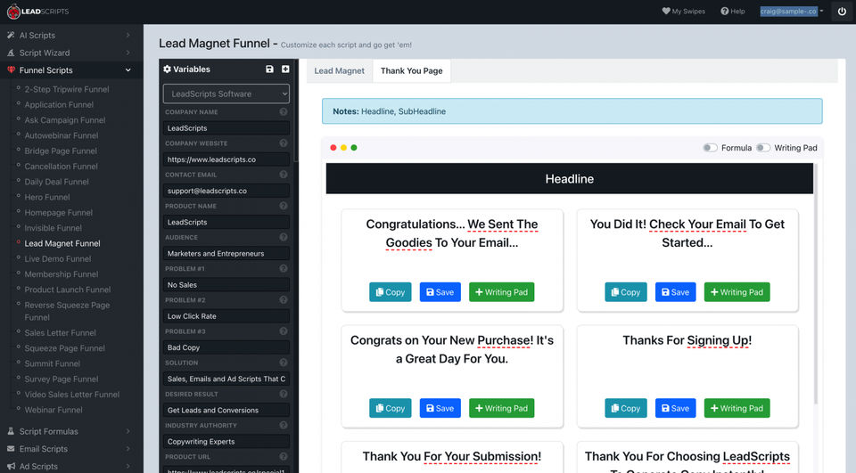 LeadScripts Screenshot 1