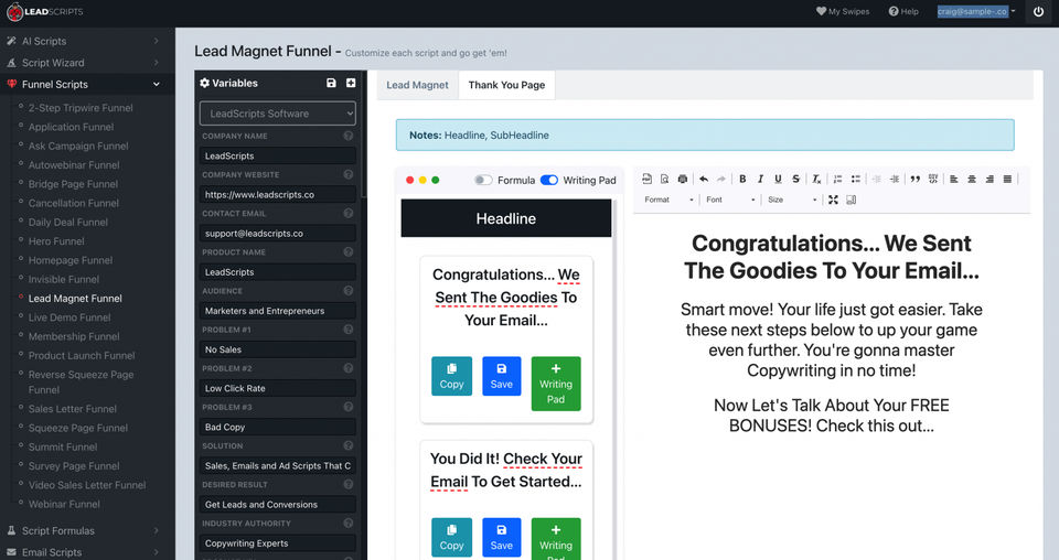 LeadScripts Screenshot 2