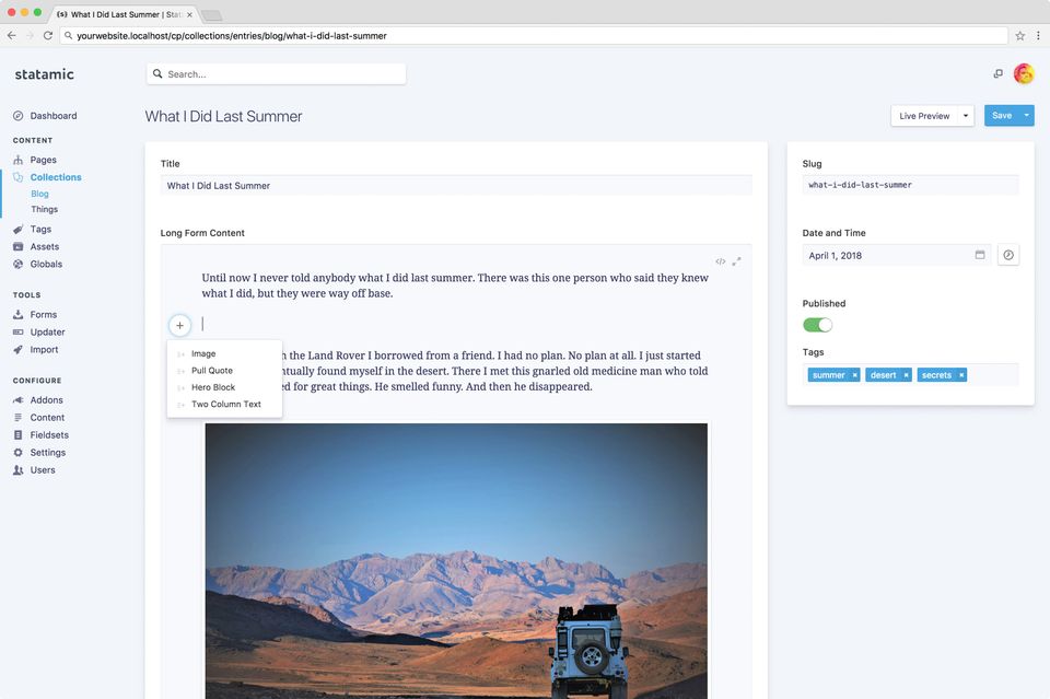 Statamic Screenshot 1