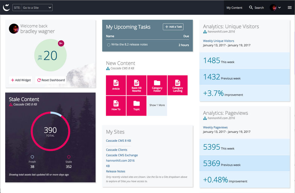 Cascade CMS Screenshot 1