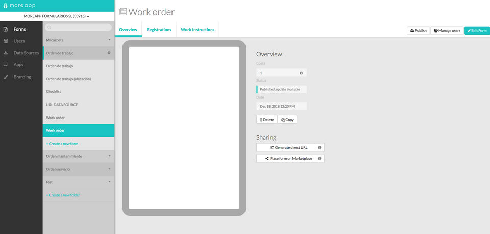 MoreApp Forms Screenshot 1