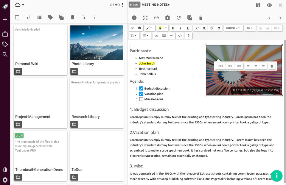 TagSpaces Screenshot 1