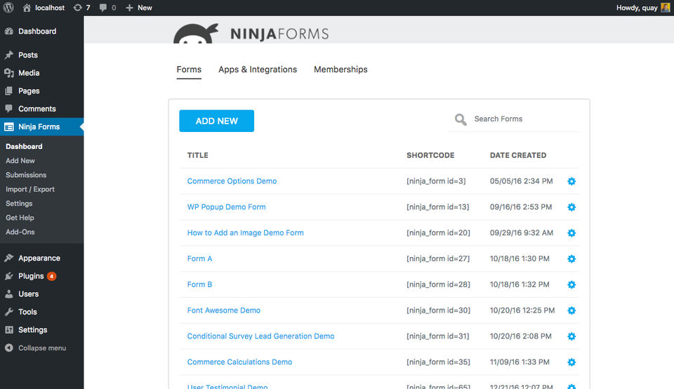 Ninja Forms Screenshot 2