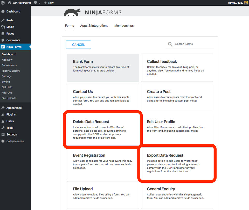 Ninja Forms Screenshot 3