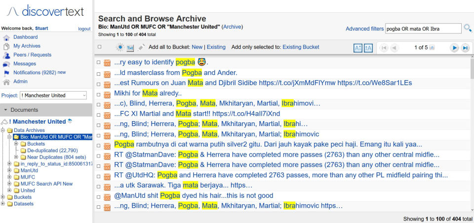 DiscoverText Screenshot 2
