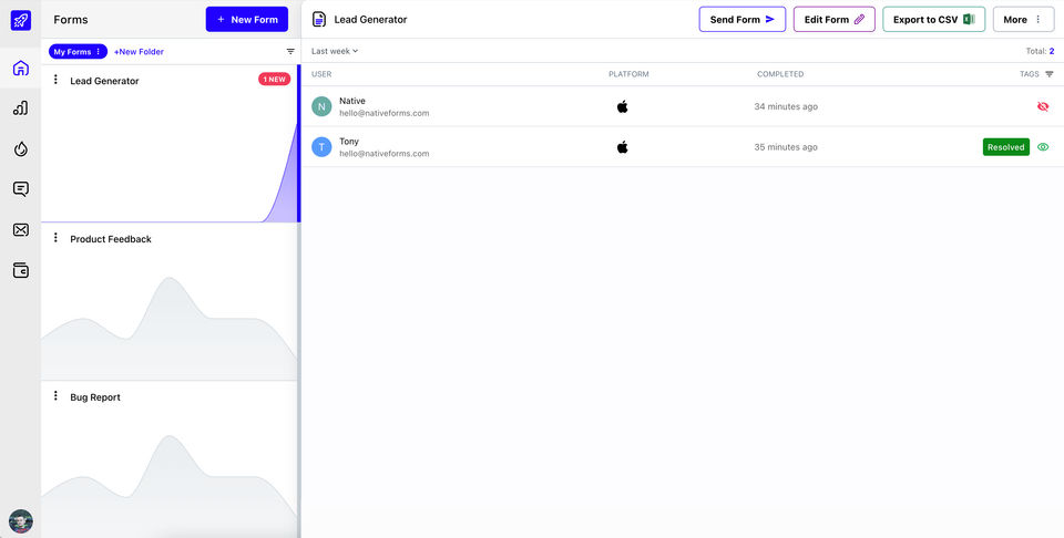 NativeForms Screenshot 1