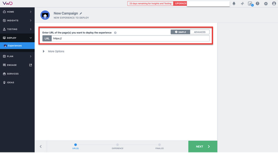 VWO Deploy Screenshot 3