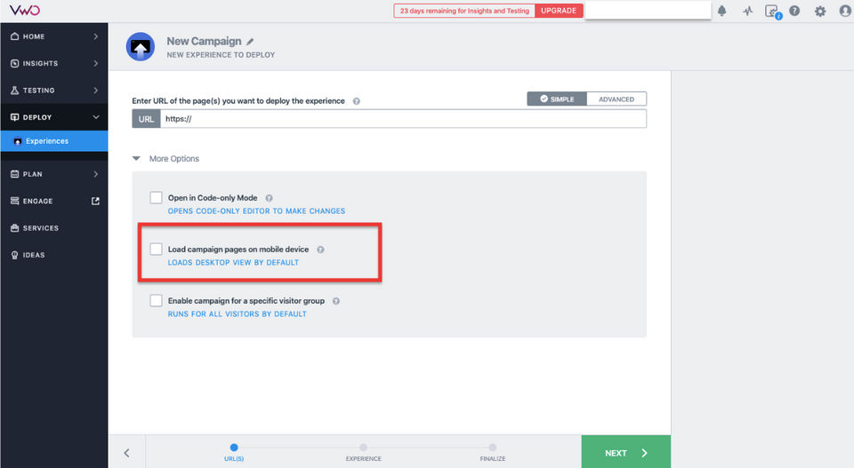 VWO Deploy Screenshot 5