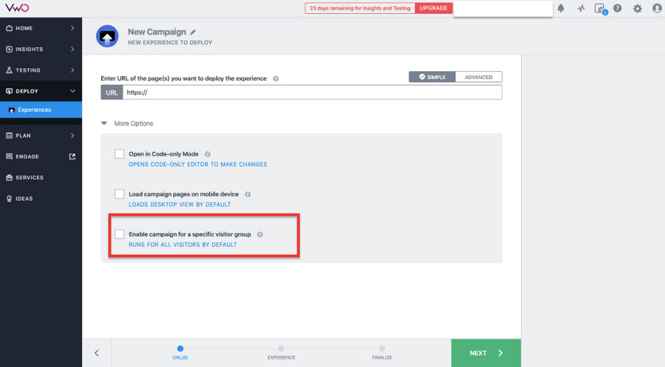 VWO Deploy Screenshot 6