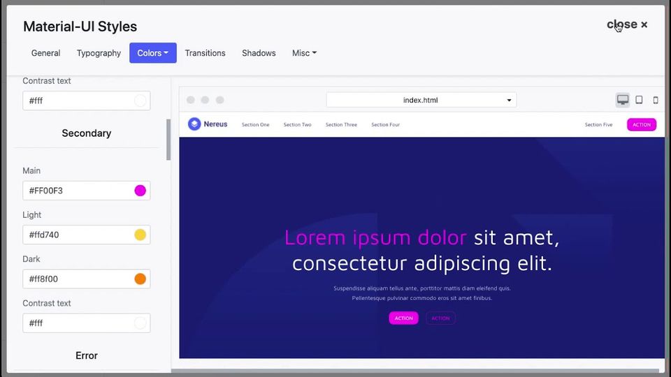 Material-UI Builder Screenshot 1
