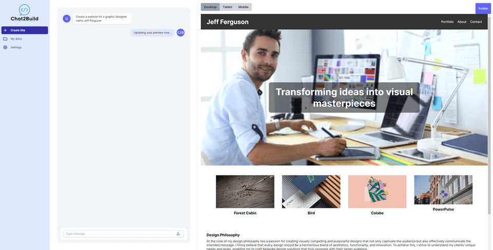 Chat2Build Screenshot 2